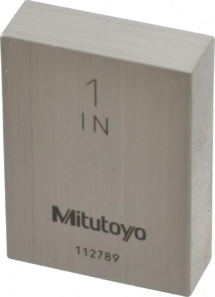 Mitutoyo - 1" Rectangular Steel Gage Block - Accuracy Grade 0, Includes Certificate of Inspection - Strong Tooling