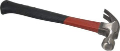 Plumb - 1 Lb Head, Curved-Premium Plumb Hammer - 13-1/2" OAL, Smooth Face, Fiberglass Handle with Grip - Strong Tooling