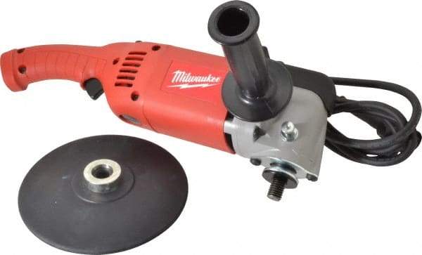 Milwaukee Tool - 7 to 9" Pad Diam, 1,750 RPM, Handheld Electric Polisher - 5/8-11" Spindle Thread, 11 Amps, 120 Volts - Strong Tooling