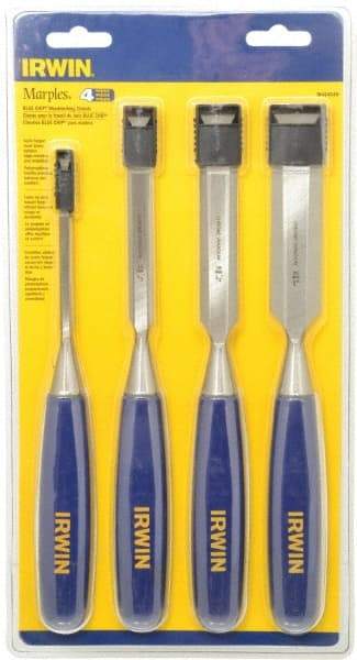 Irwin - 4 Piece Wood Chisel Set - 10-3/4" OAL, Sizes Included 1/4 to 1" - Strong Tooling