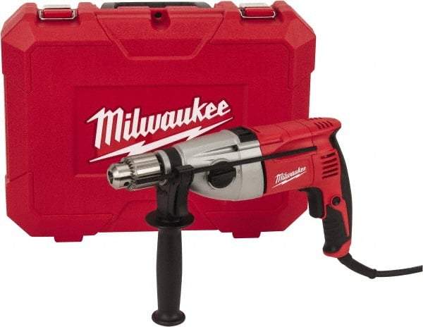 Milwaukee Tool - 120 Volt 1/2" Keyed Chuck Electric Hammer Drill - 0 to 20,000 & 0 to 40,000 BPM, 0 to 1,350 & 0 to 2,500 RPM, Reversible - Strong Tooling