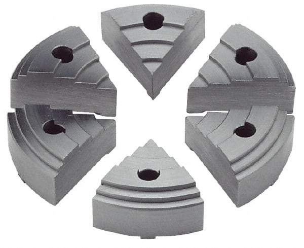 Value Collection - 2.16" Chuck Capacity, JF Attachment, Round Soft Lathe Chuck Jaw - 6 Jaws, Steel - Strong Tooling