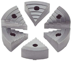 Value Collection - 6" Chuck Capacity, JF Attachment, Round Soft Lathe Chuck Jaw - 8 Jaws, Steel, 60mm Long x 18.4mm High - Strong Tooling