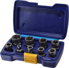 Irwin Hanson - 9 Piece Bolt Extractor Set - 3/8" Drive, Molded Plastic Case - Strong Tooling