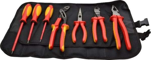 Knipex - 7 Piece Insulated Hand Tool Set - Comes in Tool Roll - Strong Tooling