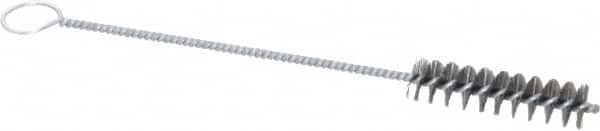 PRO-SOURCE - 2-1/2" Long x 5/8" Diam Steel Twisted Wire Bristle Brush - Single Spiral, 9" OAL, 0.008" Wire Diam, 0.142" Shank Diam - Strong Tooling