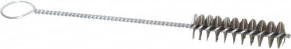 PRO-SOURCE - 3" Long x 7/8" Diam Steel Twisted Wire Bristle Brush - Single Spiral, 10" OAL, 0.008" Wire Diam, 0.16" Shank Diam - Strong Tooling