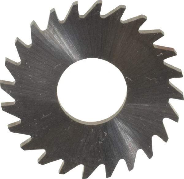 RobbJack - 1" Diam x 1/16" Blade Thickness x 3/8" Arbor Hole Diam, 24 Tooth Slitting and Slotting Saw - Arbor Connection, Right Hand, Uncoated, Solid Carbide, Concave Ground - Strong Tooling