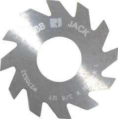 RobbJack - 1" Diam x 0.0781" Blade Thickness x 3/8" Arbor Hole Diam, 12 Tooth Slitting and Slotting Saw - Arbor Connection, Right Hand, Uncoated, Solid Carbide, Concave Ground - Strong Tooling