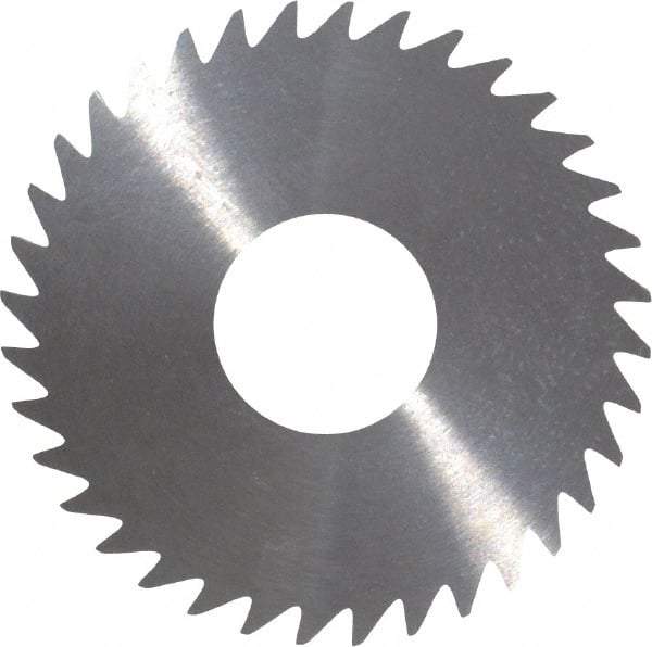 RobbJack - 1-1/2" Diam x 0.023" Blade Thickness x 1/2" Arbor Hole Diam, 36 Tooth Slitting and Slotting Saw - Arbor Connection, Right Hand, Uncoated, Solid Carbide, Concave Ground - Strong Tooling