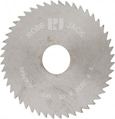 RobbJack - 2" Diam x 0.023" Blade Thickness x 1/2" Arbor Hole Diam, 48 Tooth Slitting and Slotting Saw - Arbor Connection, Right Hand, Uncoated, Solid Carbide, Concave Ground - Strong Tooling