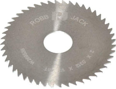 RobbJack - 2" Diam x 0.0312" Blade Thickness x 1/2" Arbor Hole Diam, 48 Tooth Slitting and Slotting Saw - Arbor Connection, Right Hand, Uncoated, Solid Carbide, Concave Ground - Strong Tooling