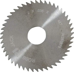 RobbJack - 2" Diam x 0.035" Blade Thickness x 1/2" Arbor Hole Diam, 48 Tooth Slitting and Slotting Saw - Arbor Connection, Right Hand, Uncoated, Solid Carbide, Concave Ground - Strong Tooling