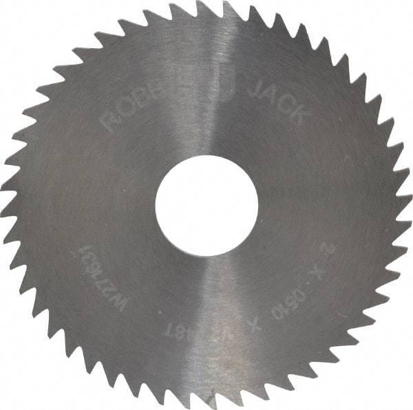 RobbJack - 2" Diam x 0.051" Blade Thickness x 1/2" Arbor Hole Diam, 48 Tooth Slitting and Slotting Saw - Arbor Connection, Right Hand, Uncoated, Solid Carbide, Concave Ground - Strong Tooling