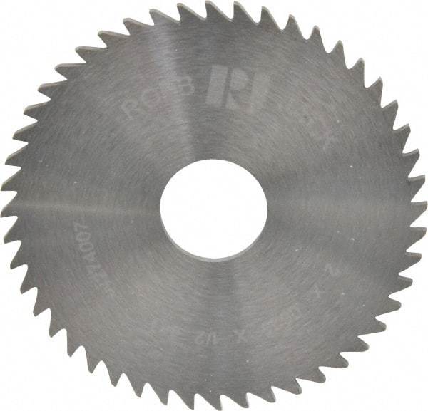 RobbJack - 2" Diam x 1/16" Blade Thickness x 1/2" Arbor Hole Diam, 48 Tooth Slitting and Slotting Saw - Arbor Connection, Right Hand, Uncoated, Solid Carbide, Concave Ground - Strong Tooling