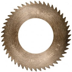 RobbJack - 2" Diam x 0.0312" Blade Thickness x 1" Arbor Hole Diam, 48 Tooth Slitting and Slotting Saw - Arbor Connection, Right Hand, Uncoated, Solid Carbide, Concave Ground - Strong Tooling