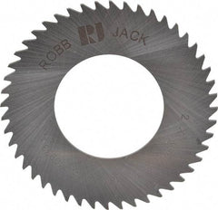 RobbJack - 2" Diam x 0.0468" Blade Thickness x 1" Arbor Hole Diam, 48 Tooth Slitting and Slotting Saw - Arbor Connection, Right Hand, Uncoated, Solid Carbide, Concave Ground - Strong Tooling