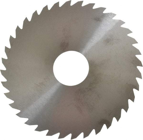 RobbJack - 4" Diam x 0.04" Blade Thickness x 1" Arbor Hole Diam, 36 Tooth Slitting and Slotting Saw - Arbor Connection, Right Hand, Uncoated, Solid Carbide, Concave Ground - Strong Tooling