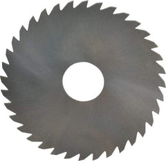 RobbJack - 4" Diam x 0.0937" Blade Thickness x 1" Arbor Hole Diam, 36 Tooth Slitting and Slotting Saw - Arbor Connection, Right Hand, Uncoated, Solid Carbide, Concave Ground - Strong Tooling