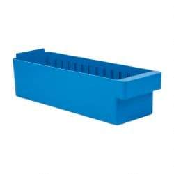 Quantum Storage - 17-5/8" Deep, Blue High-Impact Polystyrene Drawer Bin - 4-5/8" High x 5-9/16" Wide x 17-5/8" Long - Strong Tooling