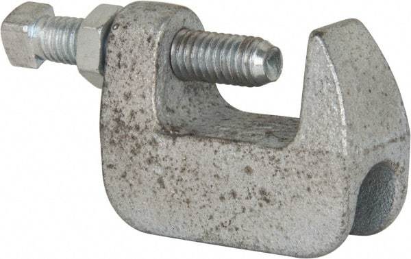 Empire - 1-1/4" Max Flange Thickness, 3/8" Rod Wide Jaw Top Beam Clamp - 400 Lb Capacity, Ductile Iron - Strong Tooling