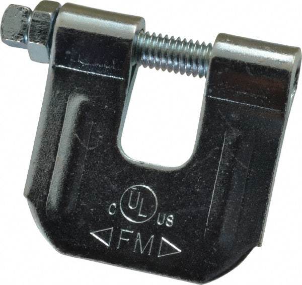 Empire - 3/4" Max Flange Thickness, 3/8" Rod C-Clamp with Locknut - 400 Lb Capacity, Carbon Steel - Strong Tooling