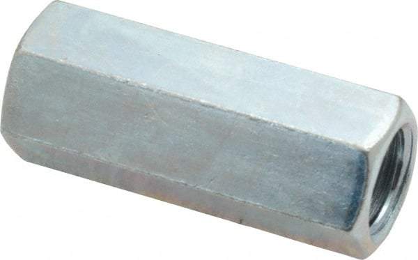 Empire - 5/8-11 Thread, 2-1/8" OAL Steel Standard Coupling Nut - Zinc-Plated Finish - Strong Tooling