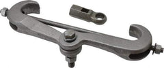 Empire - 0.6" Max Flange Thickness, 3/8" Rod Bottom Flange Mount Beam Clamp with Extension Piece - 610 Lb Capacity, Malleable Iron - Strong Tooling