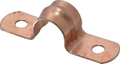 Empire - 3/8 Pipe, Carbon Steel, Copper Plated Pipe, Conduit or Tube Strap - 2 Mounting Holes - Strong Tooling