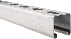 Empire - 10' Long x 1-5/8" Wide x 1-5/8" High, 14 Gauge, Carbon Steel, Punched Framing Channel & Strut - Pre-Galvanized - Strong Tooling