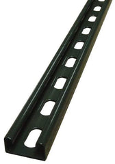 Empire - 10' Long x 1-5/8" Wide x 13/16" High, 14 Gauge, Carbon Steel, Punched Framing Channel & Strut - Green Painted - Strong Tooling