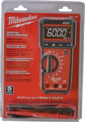 Milwaukee Tool - 2217-20, CAT III, 600 VAC/VDC, Digital True RMS Auto Ranging Multimeter - 40 mOhm, Measures Voltage, Capacitance, Current, Frequency, Resistance, Temperature - Strong Tooling