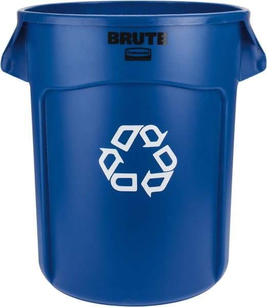 Rubbermaid - 20 Gal Blue Round Recycling Container - Polyethylene, 22-7/8" High - Strong Tooling