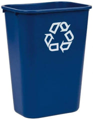 Rubbermaid - 41 Qt Blue Rectangle Recycling Container - Polyethylene, 19.88" High x 15-1/4" Long x 11" Wide - Strong Tooling