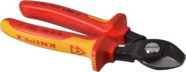 Knipex - 6-1/2" OAL, 1 AWG Capacity, Insulated Cable Cutter Pliers - Standard Head - Strong Tooling