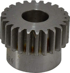 Browning - 20 Pitch, 1.2" Pitch Diam, 1.3" OD, 24 Tooth Spur Gear - 1/2" Face Width, 1/2" Bore Diam, 1-1/16" Hub Diam, 20° Pressure Angle, Steel - Strong Tooling