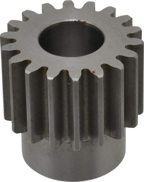 Browning - 12 Pitch, 1-1/2" Pitch Diam, 1.66" OD, 18 Tooth Spur Gear - 1" Face Width, 3/4" Bore Diam, 1-1/4" Hub Diam, 20° Pressure Angle, Steel - Strong Tooling