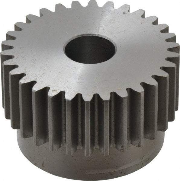 Browning - 12 Pitch, 2-1/2" Pitch Diam, 2.66" OD, 30 Tooth Spur Gear - 1" Face Width, 3/4" Bore Diam, 2-1/4" Hub Diam, 20° Pressure Angle, Steel - Strong Tooling