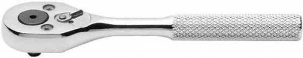 Proto - 1/4" Drive Pear Head Aerospace Ratchet - Chrome Finish, 5" OAL, 24 Gear Teeth, Standard Knurled Handle, Sealed Head - Strong Tooling