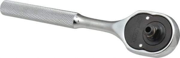 Proto - 3/8" Drive Pear Head Aerospace Ratchet - Chrome Finish, 7" OAL, 24 Gear Teeth, Standard Knurled Handle - Strong Tooling