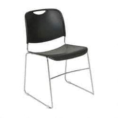 NPS - Polypropylene Black Chrome Stacking Chair - Silver Frame, 19-1/4 Inch Wide x 21-1/4 Inch Deep x 17-1/2 Inch High - Strong Tooling