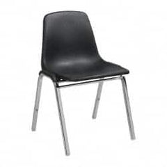 NPS - Polypropylene Black Stacking Chair - Silver Frame, 22 Inch Wide x 22-1/4 Inch Deep x 31 Inch High - Strong Tooling