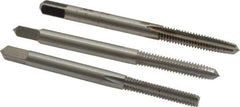 Hertel - #8-32 UNC, 4 Flute, Bottoming, Plug & Taper, Bright Finish, High Speed Steel Tap Set - 2-1/8" OAL, 2B/3B Class of Fit - Exact Industrial Supply