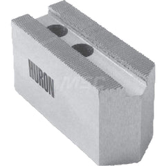 Huron Machine Products - Soft Lathe Chuck Jaws; Jaw Type: Square ; Material: 6160 Aluminum ; Jaw Interface Type: 1.5mm x 60? Serrated ; Maximum Compatible Chuck Diameter (Inch): 8 ; Minimum Compatible Chuck Diameter (Inch): 1 ; Overall Height (Inch): 4 - Exact Industrial Supply