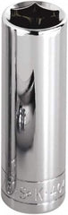 SK - 13/16", 3/8" Drive, Deep Hand Socket - 12 Points, Steel, Chrome Finish - Strong Tooling