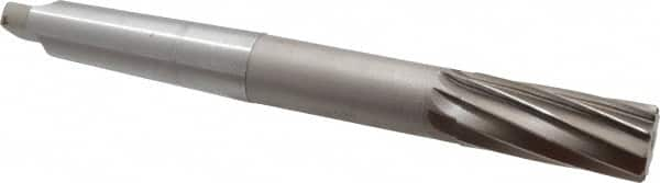 Interstate - 1-1/4" High Speed Steel 10 Flute Chucking Reamer - Spiral Flute, 4MT Morse Taper Shank, 3" Flute Length, 11-1/2" OAL - Strong Tooling