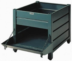 Steel King - 30" Long x 36" Wide x 24" High Steel Bin-Style Bulk Storage and Transport Container with 1 Gate - 4,000 Lb. Load Capacity - Strong Tooling