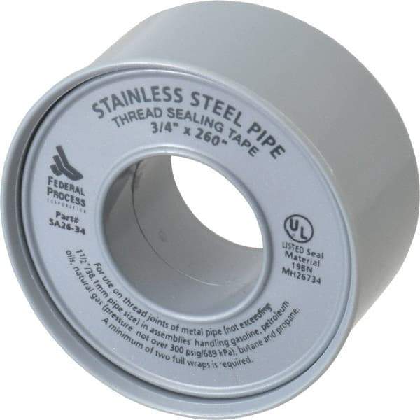 Federal Process - 3/4" Wide x 260" Long High Density Pipe Repair Tape - 4.3 mil Thick, -450 to 550°F, Nickel - Strong Tooling