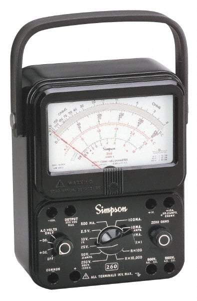 Simpson Electric - 0 VAC to 300 VAC, Current Leakage Tester - Analog Display, 60 Hz, 9V Power Supply - Strong Tooling