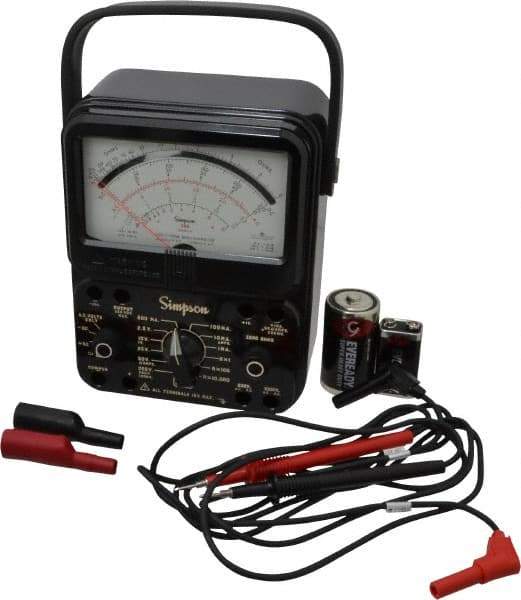 Simpson Electric - 12388, 1,000 VAC/VDC, Analog Milliammeter Multimeter - 20 mOhm, Measures Voltage, Current, Resistance - Strong Tooling